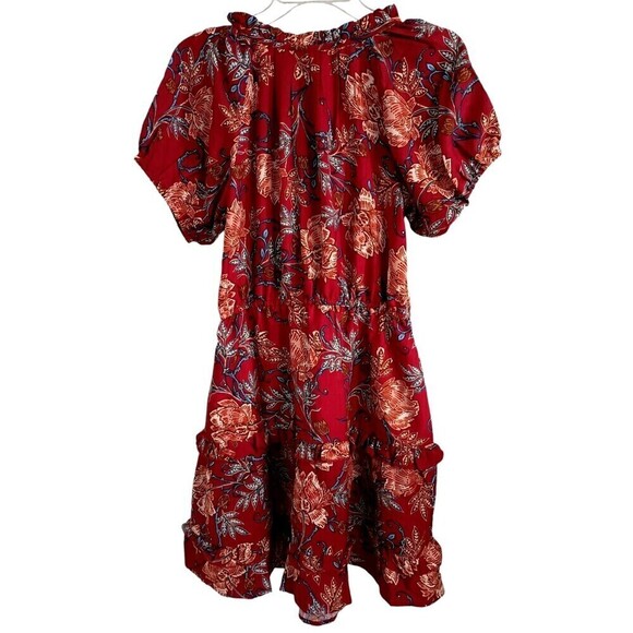 Band of the Free Dress Medium Connie Garnet Blush Boho Red Tiered Skirt Tassels - Picture 10 of 15